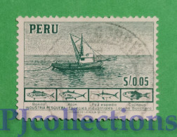S428 - PERU' 1952 INDUSTRIA PESCHIERA - FISHING INDUSTRY 0,05s USATO - USED - Perù