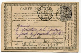 !!! CARTE PRECURSEUR TYPE SAGE CACHET OR DE MARTINVELLE + CACHET DE MONTHUREUX (VOSGES) - Cartes Précurseurs