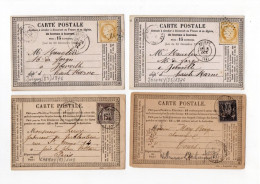 !!! LOT DE 4 CARTES PRECURSEUR CERES ET SAGE CACHETS DE VILLENEUVE L'ARCHEVEQUE, JOIGNY ET CHEROY (YONNE) - Voorloper Kaarten