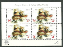 POLAND MNH ** 3507-3508 En Feuillet, Le Groupe Folklorique MAZOWSZE, Couple De Danseurs - Ganze Bögen