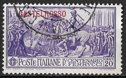 DODECANESE 1930 Stamp Of Italy Ferrucci Set With Overprint CASTELROSSO 20 C Violet Vl. 25 - Dodekanisos