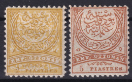 OTTOMAN EMPIRE 1884 - MLH - Sc# 70, 71 - Unused Stamps