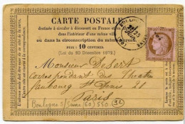 !!! CARTE PRECURSEUR CERES CACHET DE BOULOGNE SUR SEINE (HAUTS DE SEINE) - Cartes Précurseurs