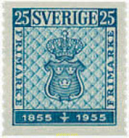 713310 MNH SUECIA 1955 CENTENARIO DEL PRIMER SELLO DE SUECIA - Neufs