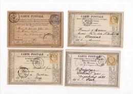 !!! LOT DE 4 CARTES PRECURSEUR CERES ET SAGE CACHETS DE COLOMBES, SEVRES, MONTROUGE ET SURESNES (HAUTS DE SEINE) - Vorläufer