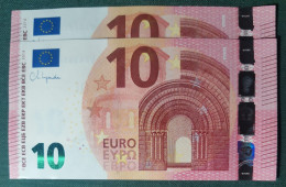 10 EURO SPAIN 2014 LAGARDE V011A1 VB CORRELATIVE COUPLE FIRST POSITION SC FDS UNCIRCULATED  PERFECT - 10 Euro