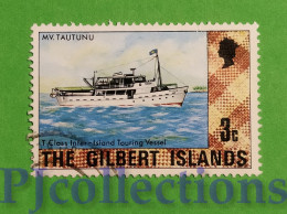 S435 - GILBERT ISLANDS 1976 NAVE - SHIP 3c USATO - USED - Gilbert- En Ellice-eilanden (...-1979)