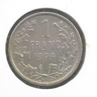 LEOPOLD II * 1 Frank 1904 Frans  Met Punt * Z.Fraai * Nr 12485 - 1 Franc