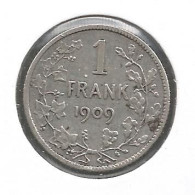 LEOPOLD II * 1 Frank 1909 Vlaams  Zonder Punt * Z.Fraai * Nr 12488 - 1 Franc