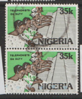 Nigeria  1986  SG 520  Telephonists  Fine Used  Pair - Nigeria (1961-...)