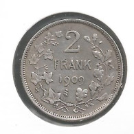 LEOPOLD II * 2 Frank 1909 Vlaams  Met Punt * Z.Fraai / Prachtig * Nr 12527 - 2 Francs