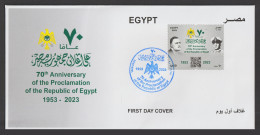 Egypt - 2023 - FDC - 70th Anniv. Of The Proclamation Of The Republic Of Egypt - Brieven En Documenten