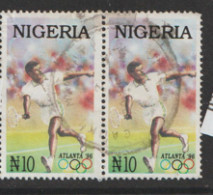 Nigeria 1996  SG 710  Olympics   Fine Used Pair - Nigeria (1961-...)