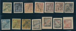 P1528 - SENEGAL, MINT & USED , 15 STAMPS, PRIVATE OVERPRINT ON FRENCH COLONIES STAMPS GENERAL ISSUES FROM 1877 FORWARDS - Autres & Non Classés