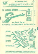 CARNET 1536A-C 1 Marianne De Cheffer "CAISSE D'EPARGNE POSTALE" Conf. 5 Fermé. Parfait état Bas Prix. - Modern : 1959-…