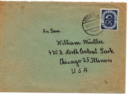 70238 - Bund - 1953 - 30Pfg Posthorn EF A Bf KOESSLARN -> Chicago, IL (USA) - Covers & Documents