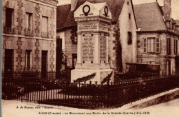 CPA Ahun Le Monument Aux Morts De La Grande Guerre (1914-1918) - Monuments Aux Morts