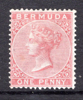 Bermuda 1865-1903 QV - Wmk. Crown CC - P.14 - 1d Pale Rose HM (SG 2) - Bermuda