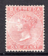 Bermuda 1865-1903 QV - Wmk. Crown CC - P.14 - 1d Pale Rose HM (SG 2) - Faded - Bermuda