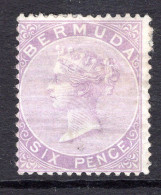 Bermuda 1865-1903 QV - Wmk. Crown CC - P.14 - 6d Dull Mauve HM (SG 7) - Bermuda