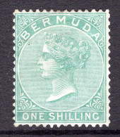 Bermuda 1865-1903 QV - Wmk. Crown CC - P.14 - 1/- Green HHM (SG 8) - Bermuda