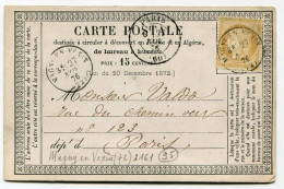 !!! CARTE PRECURSEUR CERES CACHET DE MAGNY EN VEXIN (VAL D'OISE) 1876 - Voorloper Kaarten