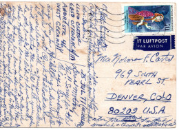 70256 - Bund - 1977 - 70Pfg Koerner EF A LpAnsKte HEIDELBERG -> Denver, CO (USA) - Lettres & Documents