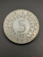 5 DEUTSCHE MARK 1951 D MUNICH ARGENT ALLEMAGNE - 5 Mark