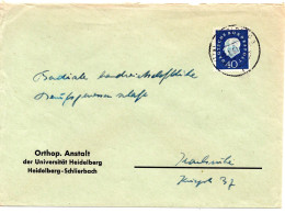 70258 - Bund - 1961 - 40Pfg Heuss III EF A Bf HEIDELBERG -> Karlsruhe - Covers & Documents