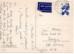 70265 - Bund - 1975 - 70Pfg Unfall EF A LpAnsKte MUENCHEN -> Berwyn, IL (USA) - Lettres & Documents