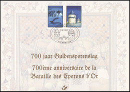3088/89° CS/HK - 700 Ans De La Bataille Des Eperons D'Or / 700 Jaar Guldensporenslag / 700 Jahre Guldensporenschlacke - Cartas Commemorativas - Emisiones Comunes [HK]