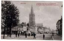 EECLOO - De Kerk En Het Standbeeld Ledeganck. - Eeklo