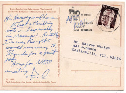 70266 - Bund - 1972 - 70Pfg Heinemann EF A LpAnsKte BONN - ... -> Carlinville, IL (USA) - Lettres & Documents