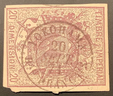 YOKOHAMA BUREAU FRANÇAIS1871 RRR ! France Timbre Fiscal Dimension/mandat Postal(Japon BFE Japan French P.o Revenue Stamp - 1849-1876: Période Classique