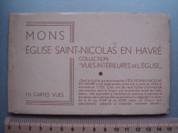 Mons - Carnet Complet - 10 Cartes - Eglise Saint Nicolas En Havré (Collection " Vues Intérieures De L'église ") - Mons