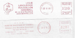 10995 Deux EMA Ligue Du Languedoc De Hand Ball + Ligue De Champagne De Hand Ball (n° NL 5328 / NE 56469) - Handball