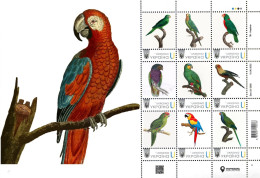 Ukraine 2023, Fauna, Birds, Parrots, Sheetlet Of 9v - Ukraine