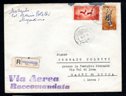 Somalia AFIS, POSTA VIAGGIATA 1958, MOGADISCIO PER BAGNI DI LUCCA - Somalië (AFIS)