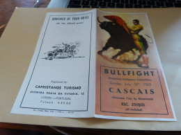 Dépliant Tourisme  Portugal    Corrida  Bullfight Cascais 1965 - Tourism Brochures
