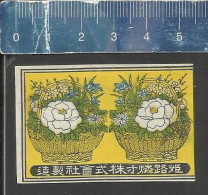 FLOWER BASKETS - OLD VINTAGE MATCHBOX LABEL MADE IN JAPAN - Scatole Di Fiammiferi - Etichette