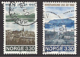 Norwegen, 1992, Mi.-Nr. 1098-1099, Gestempelt - Gebraucht