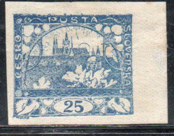 CZECH REPUBLIC REPUBBLICA CECA CZECHOSLOVAKIA CESKA CECOSLOVACCHIA 1918 1919 HRADCANY AT PRAGUE 25h MH - Unused Stamps