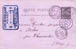 ENTIER POSTAL CARTE POSTALE De 1890 Cachet Journal L'Est Républicain Nancy 54 à Isches 88 - à Goichon Percepteur Impôts - Precursor Cards