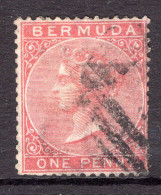 Bermuda 1865-1903 QV - Wmk. Crown CC - P.14 - 1d Rose-red Used (SG 1) - Bermuda