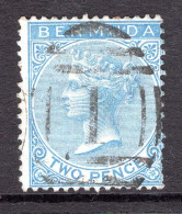 Bermuda 1865-1903 QV - Wmk. Crown CC - P.14 - 2d Dull Blue Used (SG 3) - Bermuda