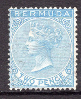 Bermuda 1865-1903 QV - Wmk. Crown CC - P.14 - 2d Bright Blue Used (SG 4) - Bermuda