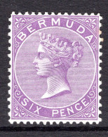 Bermuda 1865-1903 QV - Wmk. Crown CC - P.14 X 12 ½ - 6d Bright Mauve HM (SG 10a) - Bermuda