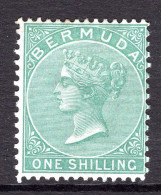 Bermuda 1865-1903 QV - Wmk. Crown CC - P.14 X 12 ½ - 1/- Green HM (SG 11) - Bermuda
