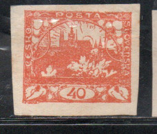 CZECH REPUBLIC REPUBBLICA CECA CZECHOSLOVAKIA CESKA CECOSLOVACCHIA 1918 1919 HRADCANY AT PRAGUE 40h MH - Unused Stamps