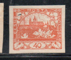 CZECH REPUBLIC REPUBBLICA CECA CZECHOSLOVAKIA CESKA CECOSLOVACCHIA 1918 1919 HRADCANY AT PRAGUE 40h MH - Unused Stamps